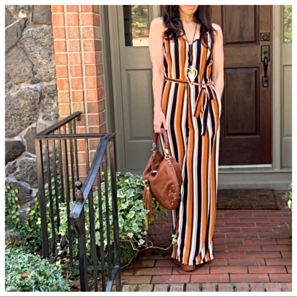 ✨LAST ONE✨multi striped wide leg jumpsuit - Picture 2 of 8